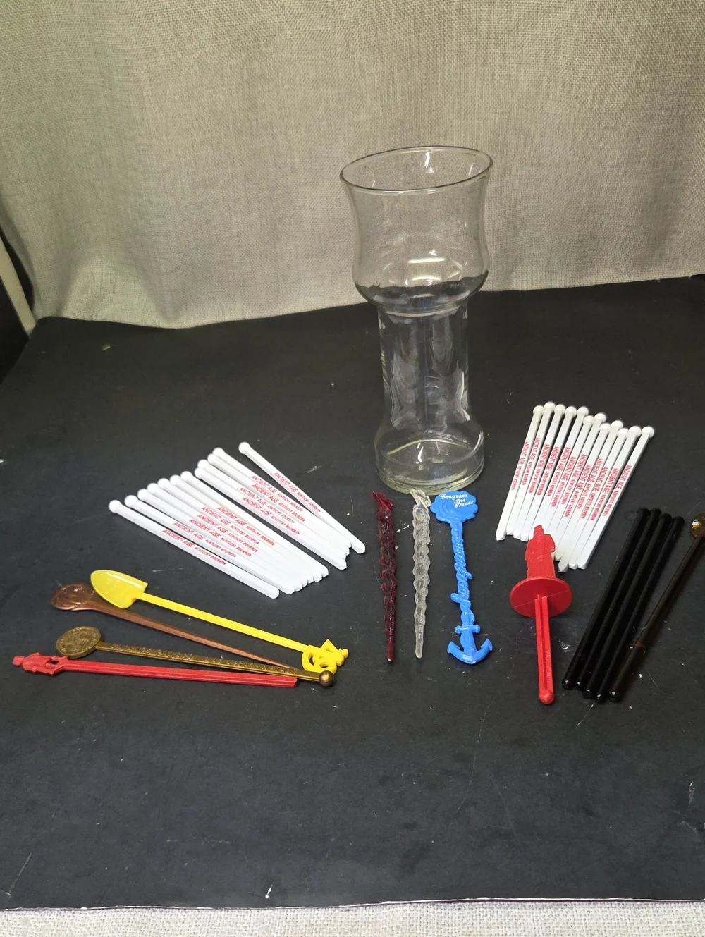 Vintage Swizzle Sticks Lot Of‎ 37 Plastic & A Few Glass